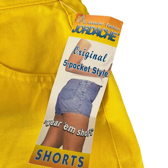 NOS Jordache Vintage Bright Yellow Denim Shorts NWT Size 11/12 - Picture 2 of 5
